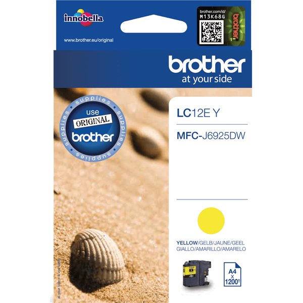 Brother LC-12EY Ink cartridge yellow. 1.2K pages ISO/IEC 24711 for Bro