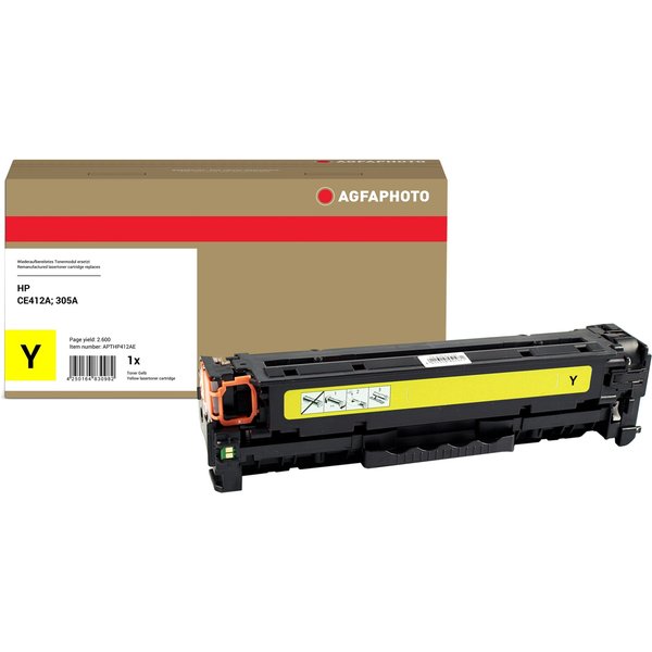 AgfaPhoto Compatible Toner Cartridge. Yellow. Replacement for HP CE412