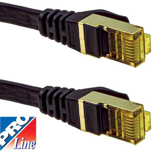 FDL 15M FLAT CAT.7 500MHz S-FTP PATCH CORD - BLACK