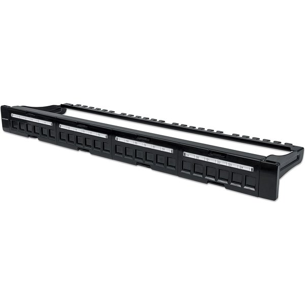 Intellinet Patch Panel. Blank. 1U. 24-Port. Black