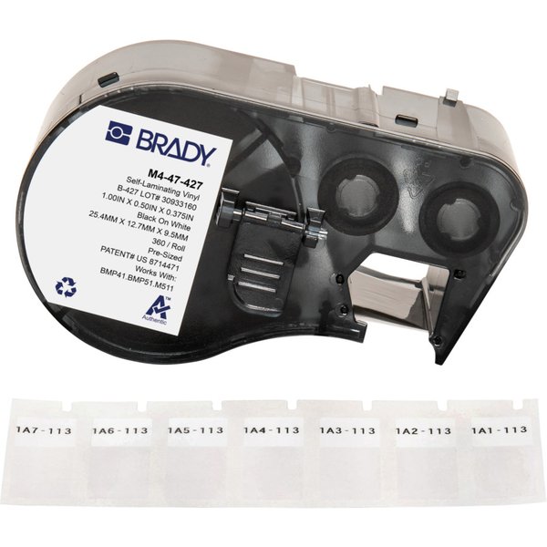 Brady M4-47-427 printer label Black. White Self-adhesive printer label