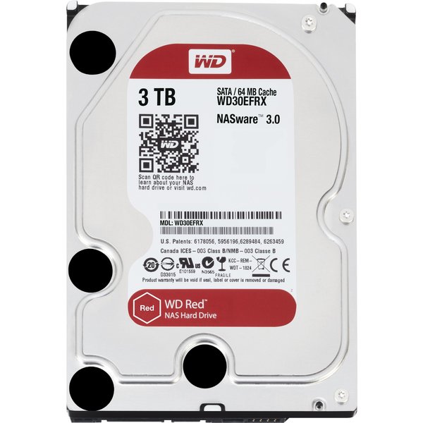 Western Digital Red internal hard drive 3 TB 5400 RPM 64 MB 3.5"