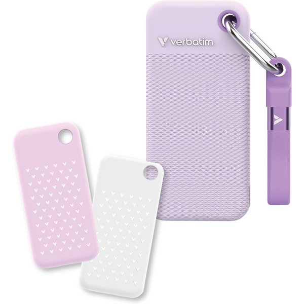 Verbatim Pocket SSD USB 3.2 Gen 2 128GB Purple incl. two rubber sleeve
