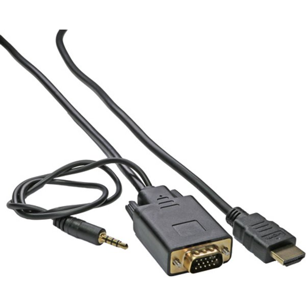 Cablenet 1m HDMI Male - SVGA Male + 3.5mm Stereo 30AWG Black Cable