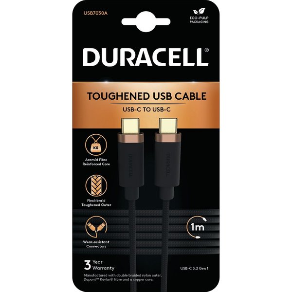 Duracell USB7030A USB cable USB C Black