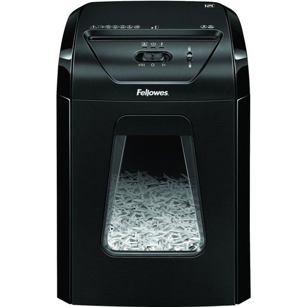 Fellowes Powershred 12C paper shredder Cross shredding 22.5 cm Black