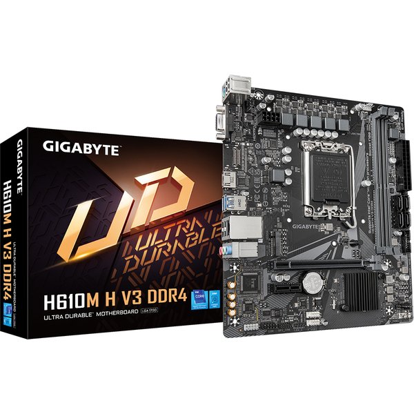 GIGABYTE H610M H V3 DDR4 Motherboard - Supports Intel Core 14th CPUs.