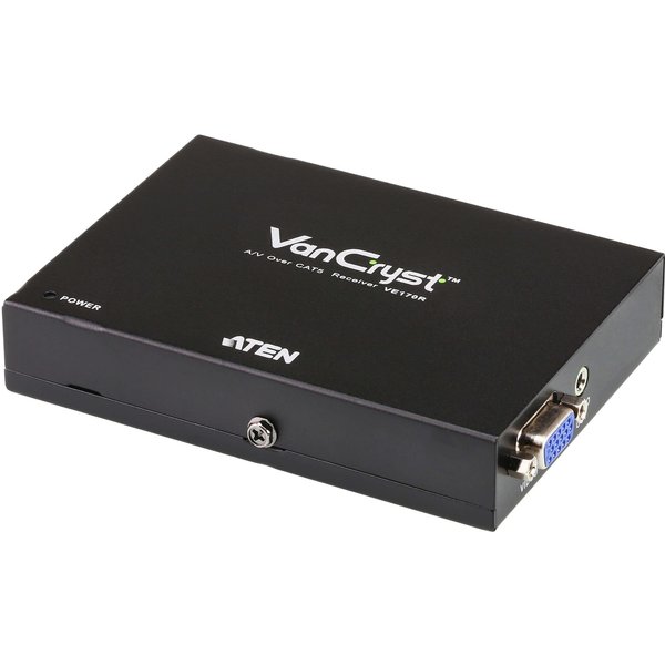 ATEN VE170R AV extender AV receiver Black