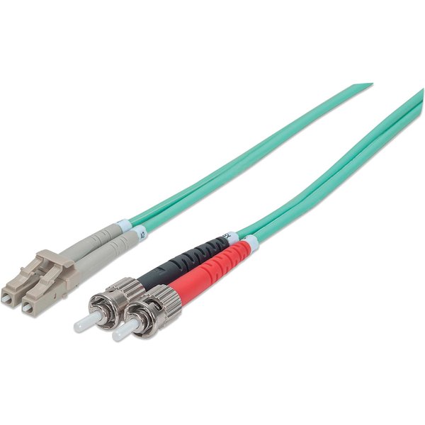 Intellinet Fiber Optic Patch Cable. OM3. ST/LC. 2m. Aqua. Duplex. Mult