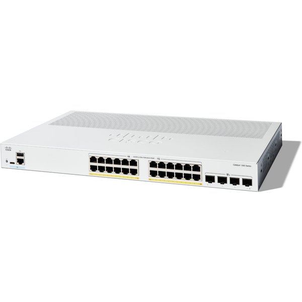 Cisco Catalyst 1300-24P-4X Managed Switch. 24 Port GE. PoE. 4x10GE SFP
