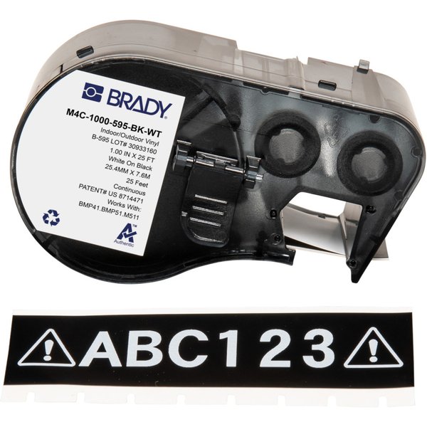 Brady M4C-1000-595-BK-WT printer label Black. White Self-adhesive prin