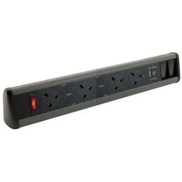 POWERDATA P-PACK DESK BLACK 4X POWER - USB A & C - 2X CAT.6 COUPLE