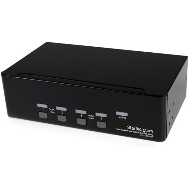 StarTech.com 4 Port Dual DVI USB KVM Switch with Audio & USB 2.0 H