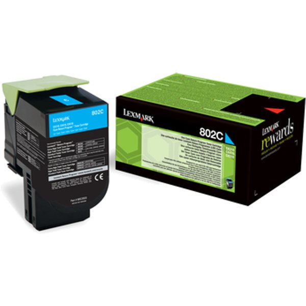 Lexmark 80C20C0/802C Toner-kit cyan return program. 1K pages ISO/IEC 1