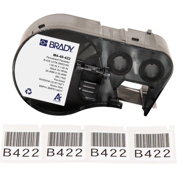 Brady M4-49-422/R6000HF DirectLabel Etikettes Polyester black on white