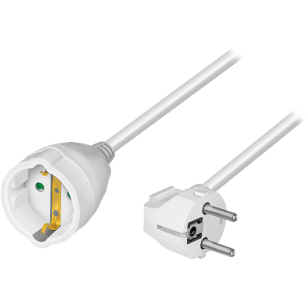 LogiLink Power cord extension. CEE 7/7 (90�) to CEE 7/3. white. 2 m