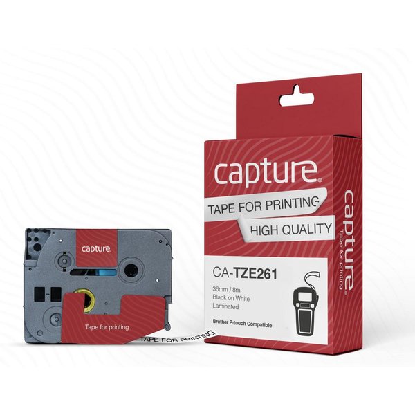 Capture CA-TZE261 label-making tape Black on white
