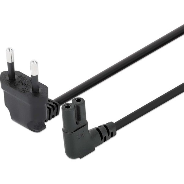 Manhattan Mains Power Cord/Cable (Right Angled). Euro 2-pin (CEE 7/16