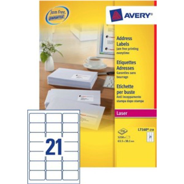 Avery L7160-250 addressing label Self-adhesive label White