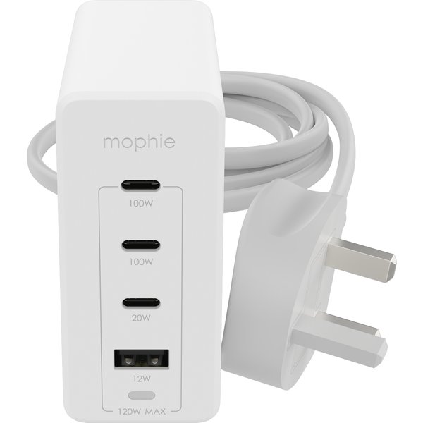 mophie Accessories-Wall Adapter-USB-C-PD-HUB-120W-GAN-White-UK(3xUSBC
