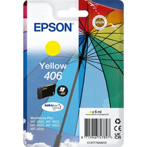 Epson C13T17G44010/406 Ink cartridge yellow 6ml for Epson WF-3920