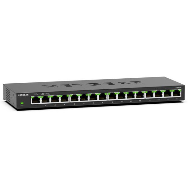 NETGEAR GS316 Unmanaged L2 Gigabit Ethernet (10/100/1000) Black