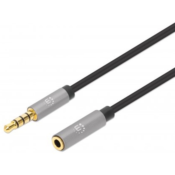 Manhattan Stereo Audio 3.5mm Extension Cable. 3m. Male/Female. Slim De