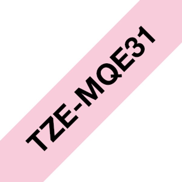 Brother TZE-MQE31 DirectLabel black on Pastell pink Laminat 12mm x 4m