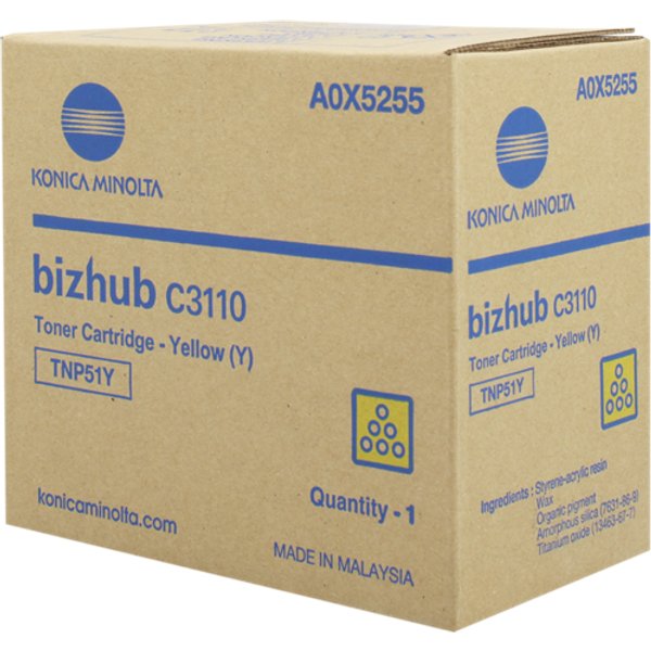 Konica Minolta A0X5255/TNP-51Y Toner yellow. 5K pages ISO/IEC 19798 fo