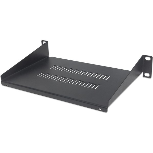 Intellinet 10" Cantilever Shelf 1U 150mm Depth Vented Max 45kg Black Three Year Warranty