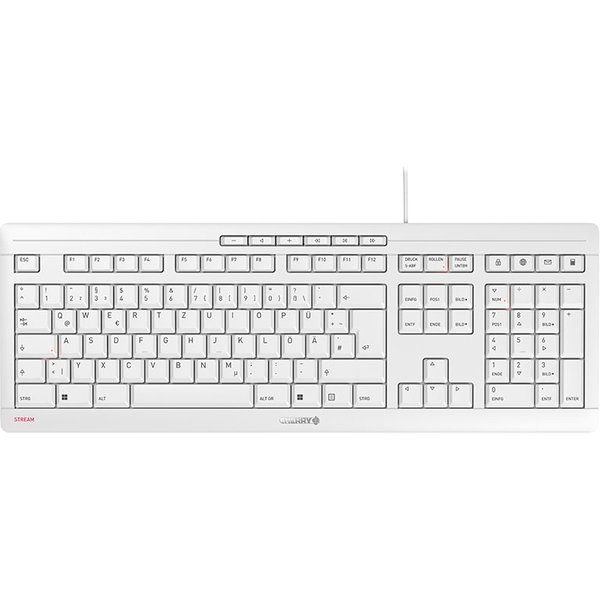 CHERRY STREAM keyboard Office USB QWERTZ German White
