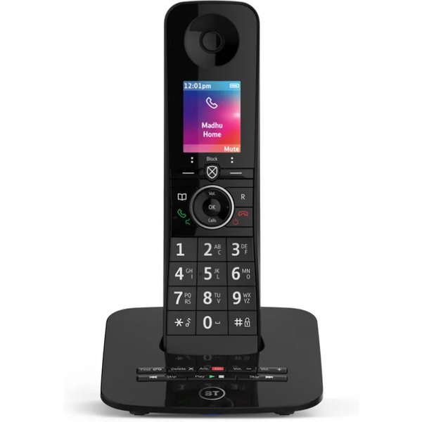 British Telecom D93RWS00 DECT telephone Caller ID Black