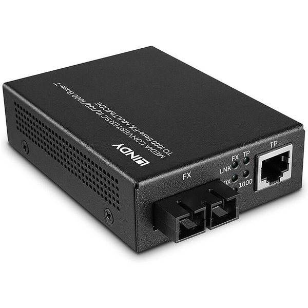 Lindy 25119 network media converter 850 nm Multi-mode Black