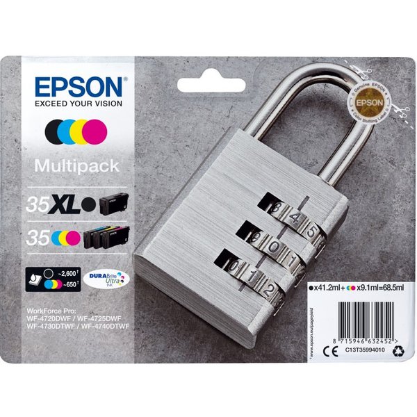 Epson C13T35994010/35XL/35 Ink cartridge multi pack Bk.C.M.Y 41.2ml +