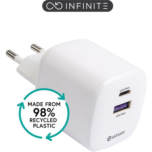 eSTUFF ES637065 mobile device charger Universal White AC Fast charging