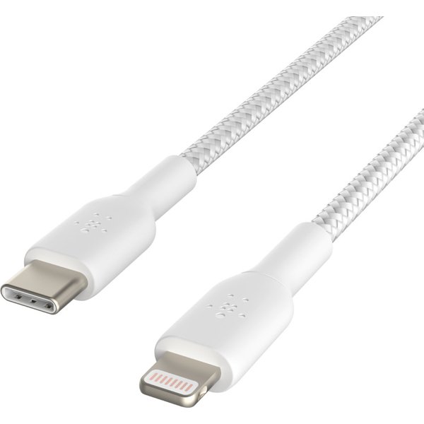 Belkin BoostCharge Braided Lightning to USB-C Cable 2 Metre White, none