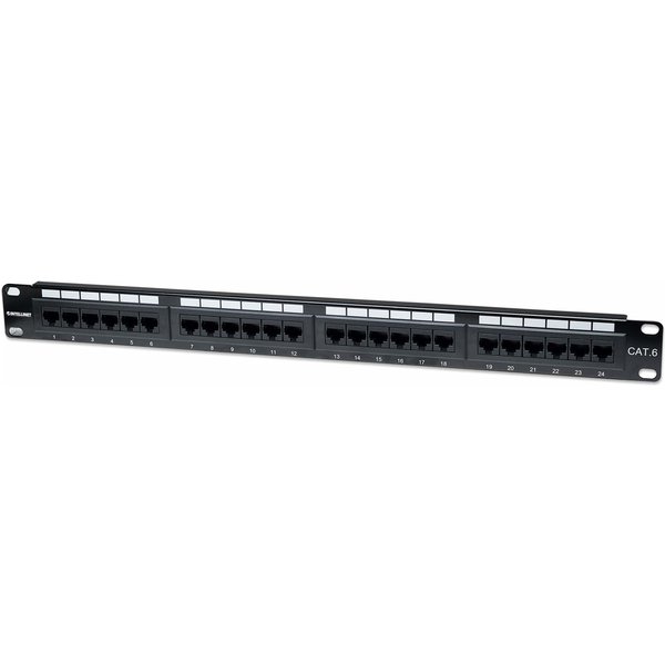 Intellinet Patch Panel. Cat6. UTP. 24-Port. 1U. Black