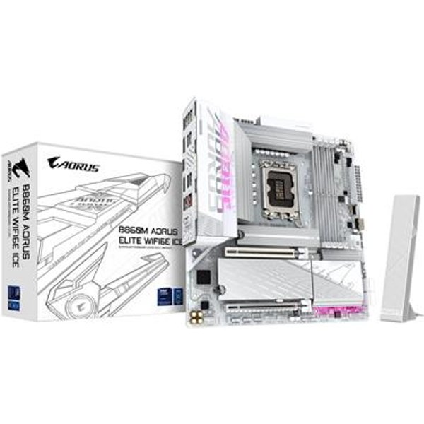 Gigabyte B860M AORUS ELITE WIFI6E ICE Intel 1851 Socket Motherboard. M