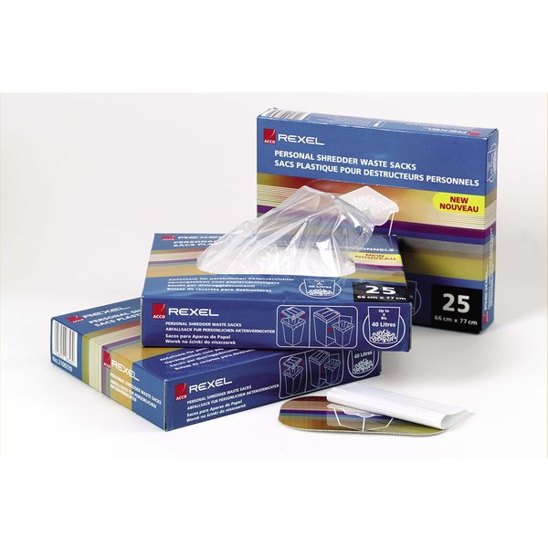 Rexel AS1000 Plastic Waste Bags for Large Office Shredders 115L (pack