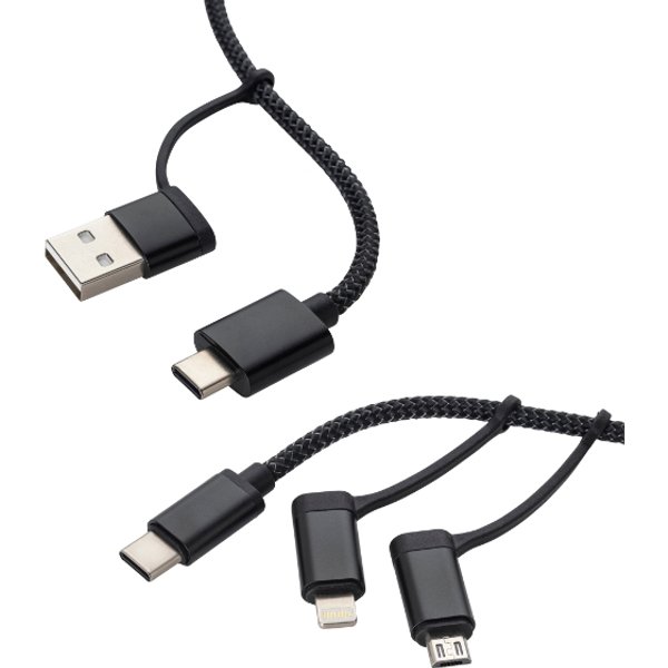 connektgear 1m 3 in 1 Charge and Sync Cable Type C/A to Type C/B Micro