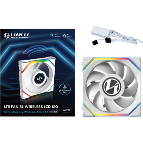 Lian Li UNI FAN SL Wireless LCD 120 Computer case 12 cm White 1 pc(s)
