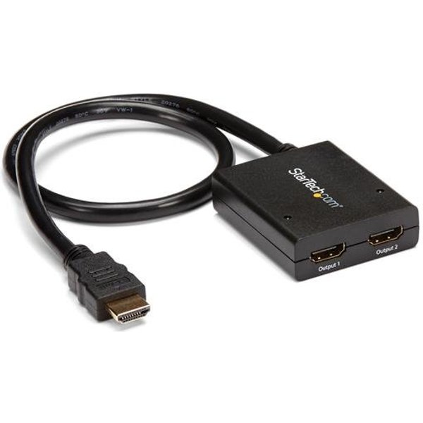 StarTech.com 4K HDMI 2-Port Video Splitter – 1x2 HDMI Splitter – Powered by USB or Power Adapter – 4K 30Hz