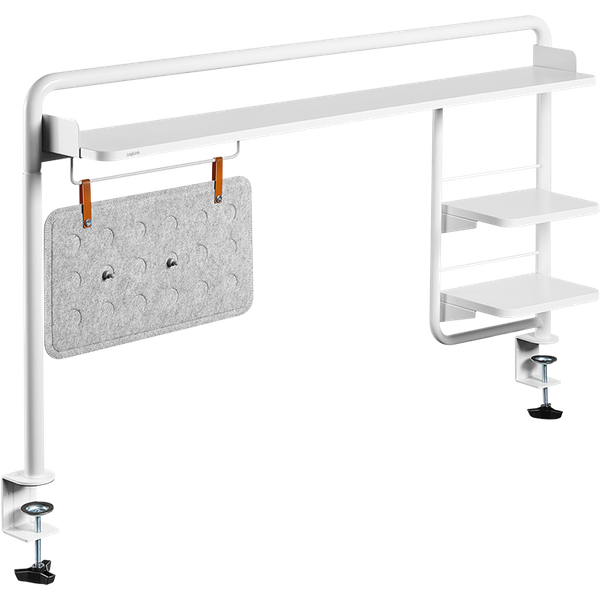 LogiLink Clamp-On Desktop Shelf for 140cm Desktop. white