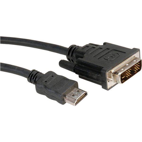 ROLINE DVI Cable. DVI (18+1) M - HDMI M 2 m