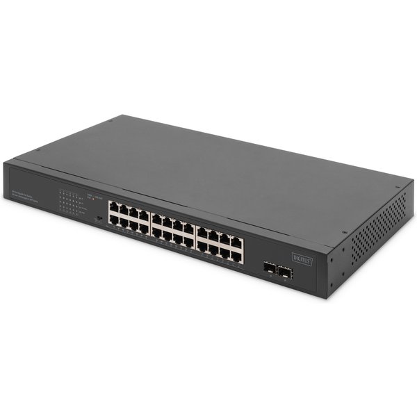 Digitus 24-Port Gigabit Netzwerkswitch. 19 Zoll. unmanaged.2 Uplink Po