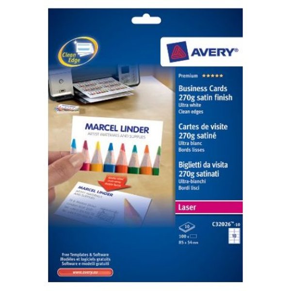 Avery C32026-10 business card Laser Paper 100 pc(s)