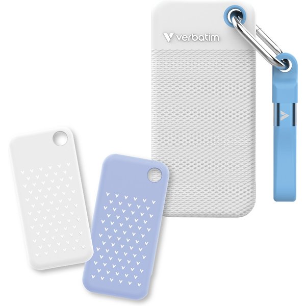 Verbatim Pocket SSD USB 3.2 Gen 2 128GB White/Light Blue incl. two rub