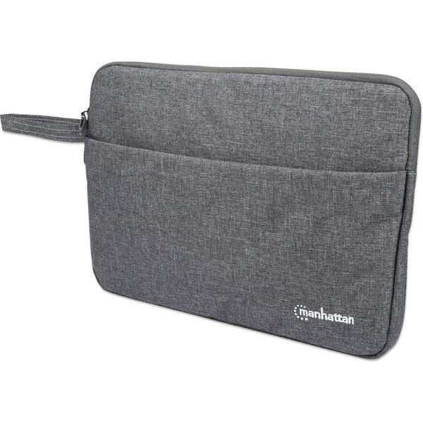 Manhattan Seattle Laptop Sleeve 14.5", Grey, Padded, Extra Soft Internal Cushioning, Main Compartment with double zips, Zippered Front Pocket, Carry Loop, Water Resistant and Durable, Notebook Slipcase, Three Year Warranty