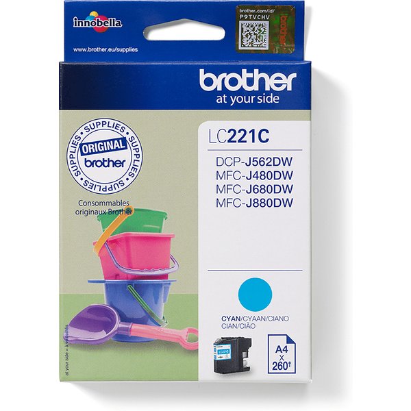 Brother LC-221C Ink cartridge cyan. 260 pages ISO/IEC 24711 3.9ml for