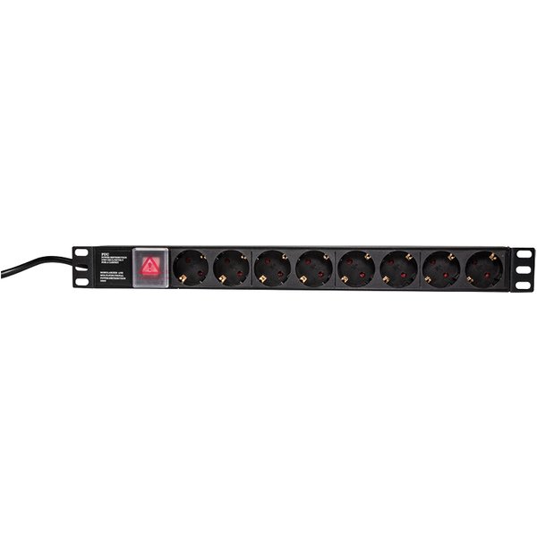 LogiLink PDU8C01 power distribution unit (PDU) 8 AC outlet(s) 1U Black